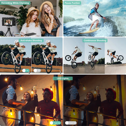 Vlogging Camera 4K Digital Cameras 48MP for Photography Autofocus 16X Digital Zoom for Youtube with 32GB Card