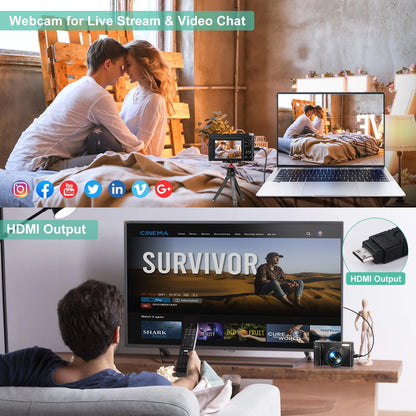 Vlogging Camera 4K Digital Cameras 48MP for Photography Autofocus 16X Digital Zoom for Youtube with 32GB Card