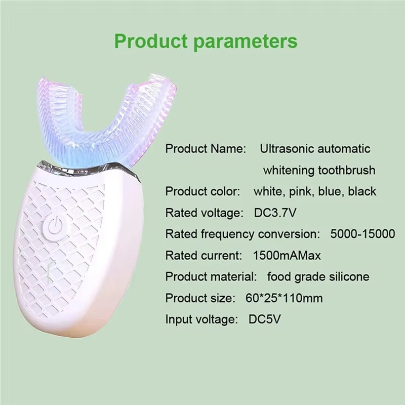 Sonicglow™ 360° Electric Toothbrush: USB Rechargeable Automatic Toothbrush for Deep, Effortless Cleaning