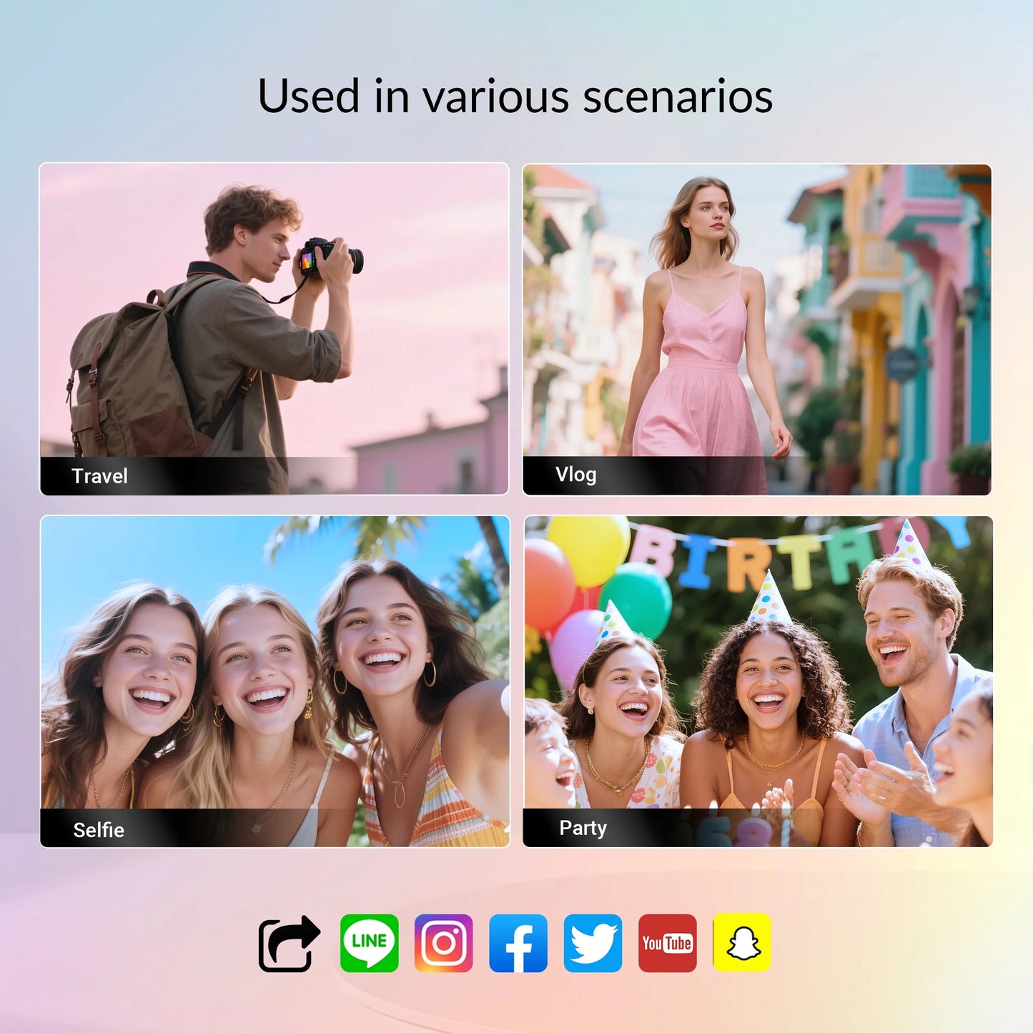 Digital Camera for Photography,4K 64MP Video Camera with 16X Digital Zoom and 32GB SD Card Black